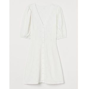 H&M Puff Sleeve Eyelet Dress